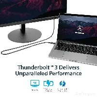 StarTech.com 6 ft. (2 m) Thunderbolt 3 Cable with 100W Power Delivery - 40Gbps, Male, Male, 2 m, Black, Nickel, 40 Gbit/s