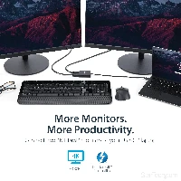 StarTech.com 2-Port Multi Monitor Adapter - USB-C to 2x HDMI Video Splitter - USB Type-C to HDMI MST Hub - Dual 4K 30Hz or 1080p 60Hz - Thunderbolt 3 Compatible - Windows Only, USB Type-C, HDMI output, 3840 x 2160 pixels