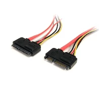 StarTech.com 12in 22 Pin SATA Power and Data Extension Cable, 0.35 m, SATA I, SATA 22-pin, SATA 7-pin + 15-pin, Male/Female, Red