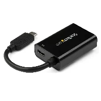 StarTech.com USB C to VGA Adapter with Power Delivery - 1080p USB Type-C to VGA Monitor Video Converter w/ Charging - 60W PD Pass-Through - Thunderbolt 3 Compatible - Black, USB Type-C, VGA (D-Sub) output, 2048 x 1280 pixels