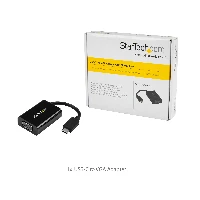 StarTech.com USB C to VGA Adapter with Power Delivery - 1080p USB Type-C to VGA Monitor Video Converter w/ Charging - 60W PD Pass-Through - Thunderbolt 3 Compatible - Black, USB Type-C, VGA (D-Sub) output, 2048 x 1280 pixels