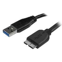 StarTech.com Slim Micro USB 3.0 Cable - M/M - 2m (6ft), 2 m, USB A, Micro-USB B, USB 3.2 Gen 1 (3.1 Gen 1), Male/Male, Black