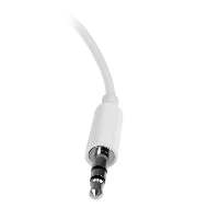 StarTech.com White Slim Mini Jack Headphone Splitter Cable Adapter - 3.5mm Male to 2x 3.5mm Female, White, 3.5mm, 2 x 3.5mm, Male, Female, 0.152 m