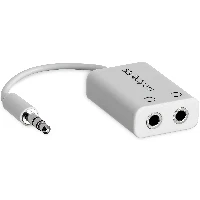 StarTech.com White Slim Mini Jack Headphone Splitter Cable Adapter - 3.5mm Male to 2x 3.5mm Female, White, 3.5mm, 2 x 3.5mm, Male, Female, 0.152 m