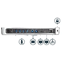 StarTech.com Dual-Monitor KVM USB 3.0 Docking Station for Two Laptops, Wired, USB 3.2 Gen 1 (3.1 Gen 1) Type-B, 3.5 mm, USB Type-A, USB Type-B, 10,100,1000 Mbit/s, IEEE 802.3, IEEE 802.3ab, IEEE 802.3u