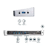 StarTech.com Dual-Monitor KVM USB 3.0 Docking Station for Two Laptops, Wired, USB 3.2 Gen 1 (3.1 Gen 1) Type-B, 3.5 mm, USB Type-A, USB Type-B, 10,100,1000 Mbit/s, IEEE 802.3, IEEE 802.3ab, IEEE 802.3u