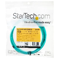 StarTech.com Fiber Optic Cable - 10 Gb Aqua - Multimode Duplex 50/125 - LSZH - LC/LC - 3 m3m (10ft) LC/UPC to LC/UPC OM3 Multimode Fiber Optic Cable, Full Duplex 50/125m Zipcord Fiber, 100G Networks, LOMMF/VCSEL, <0.3dB Low Insertion Loss, LSZH Fiber Patch Cord, 3 m, OM3, LC, LC