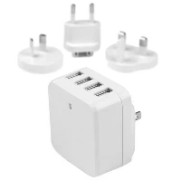 StarTech.com 4-Port USB Wall Charger - International Travel - 34W/6.8A - White, Indoor, AC, 5 V, 6.8 A, White