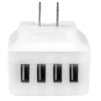 StarTech.com 4-Port USB Wall Charger - International Travel - 34W/6.8A - White, Indoor, AC, 5 V, 6.8 A, White