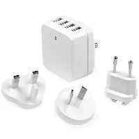 StarTech.com 4-Port USB Wall Charger - International Travel - 34W/6.8A - White, Indoor, AC, 5 V, 6.8 A, White