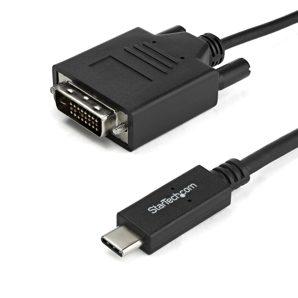 StarTech.com 6.6 ft. (2m) USB-C to DVI Cable - 1920 x 1200 - Black, 2 m, USB Type-C, DVI-D, Male, Male, Straight