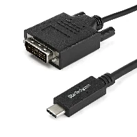 StarTech.com 6.6 ft. (2m) USB-C to DVI Cable - 1920 x 1200 - Black, 2 m, USB Type-C, DVI-D, Male, Male, Straight