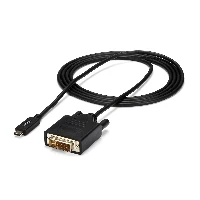 StarTech.com 6.6 ft. (2m) USB-C to DVI Cable - 1920 x 1200 - Black, 2 m, USB Type-C, DVI-D, Male, Male, Straight