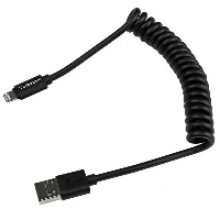 StarTech.com 0.6 m (2 ft.) Coiled Lightning to USB Cable - Lightning Charger Cable for iPhone / iPad / iPod - Apple MFi Certified - Lightning to USB Cable - Black, 0.6 m, Lightning, USB A, Male, Male, Black