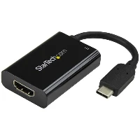 StarTech.com USB C to HDMI 2.0 Adapter with Power Delivery - 4K 60Hz USB Type-C to HDMI Display Video Converter - 60W PD Pass-Through Charging Port - Thunderbolt 3 Compatible - Black, USB Type-C, HDMI output, 3840 x 2160 pixels