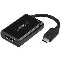 StarTech.com USB C to HDMI 2.0 Adapter with Power Delivery - 4K 60Hz USB Type-C to HDMI Display Video Converter - 60W PD Pass-Through Charging Port - Thunderbolt 3 Compatible - Black, USB Type-C, HDMI output, 3840 x 2160 pixels