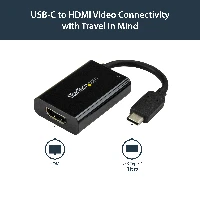 StarTech.com USB C to HDMI 2.0 Adapter with Power Delivery - 4K 60Hz USB Type-C to HDMI Display Video Converter - 60W PD Pass-Through Charging Port - Thunderbolt 3 Compatible - Black, USB Type-C, HDMI output, 3840 x 2160 pixels