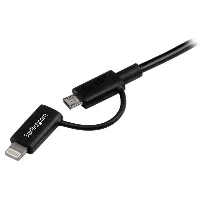 StarTech.com 1 m (3 ft.) 2 in 1 Charging Cable - USB to Lightning or Micro-USB for iPhone / iPad / iPod / Android - Apple MFi Certified - Multi Phone Charger - USB 2.0, 1 m, USB A, Micro-USB B, USB 2.0, 480 Mbit/s, Black