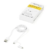 StarTech.com 1 m (3 ft.) 2 in 1 Charging Cable - USB to Lightning or Micro-USB for iPhone / iPad / iPod / Android - Apple MFi Certified - Multi Phone Charger - USB 2.0, 1 m, USB A, Micro-USB B, USB 2.0, White