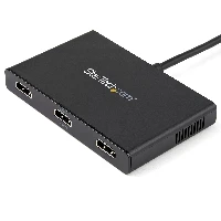 StarTech.com 3-Port Multi Monitor Adapter - Mini DisplayPort to HDMI MST Hub - Triple 1080p or Dual 4K 30Hz - Video Splitter for Extended Desktop Mode on Windows Only - mDP 1.2 to 3x HDMI, Mini DisplayPort, 3x HDMI, 3840 x 2160 pixels, Black, Plastic, 4K Ultra HD