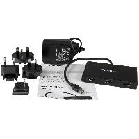 StarTech.com 3-Port Multi Monitor Adapter - Mini DisplayPort to HDMI MST Hub - Triple 1080p or Dual 4K 30Hz - Video Splitter for Extended Desktop Mode on Windows Only - mDP 1.2 to 3x HDMI, Mini DisplayPort, 3x HDMI, 3840 x 2160 pixels, Black, Plastic, 4K Ultra HD