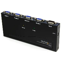 StarTech.com 4 Port High Resolution 350 MHz Video Splitter, VGA, 4x VGA, 2048 x 1536 pixels, Black, 350 MHz, 65 m
