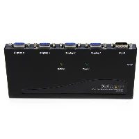 StarTech.com 4 Port High Resolution 350 MHz Video Splitter, VGA, 4x VGA, 2048 x 1536 pixels, Black, 350 MHz, 65 m