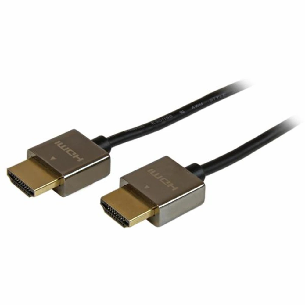 StarTech.com 1m Slim HDMI Cable w/ Low Profile Metal Connectors - 4K High Speed HDMI Cable w/ Ethernet - 4K 30Hz UHD HDMI Cord - 10.2 Gbps - HDMI 1.4 Video / Display Cable 36AWG - HDCP 1.4, 1 m, HDMI Type A (Standard), HDMI Type A (Standard), 3D, 10.2 Gbit/s, Black