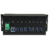 StarTech.com 7-Port Industrial USB 3.0 Hub with ESD Protection7-Port USB 3.0 Hub (5Gbps) - Metal Industrial USB-A Hub with ESD Protection & 350W Surge Protection - Din Rail, Wall or Desk Mountable - TAA Compliant USB Expander Hub, USB 3.2 Gen 1 (3.1 Gen 1) Type-B, USB 3.2 Gen 1 (3.1 Gen 1) Type-A, 5000 Mbit/s, Black, Steel, Power