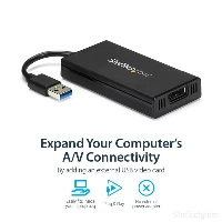 StarTech.com USB 3.0 to DisplayPort Adapter - DisplayLink Certified - 4K 30Hz, 3.2 Gen 1 (3.1 Gen 1), USB Type-A, DisplayPort output, 3840 x 2160 pixels