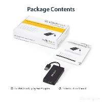 StarTech.com USB 3.0 to DisplayPort Adapter - DisplayLink Certified - 4K 30Hz, 3.2 Gen 1 (3.1 Gen 1), USB Type-A, DisplayPort output, 3840 x 2160 pixels