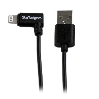 StarTech.com 2 m (6 ft.) USB to Lightning Cable - Right Angle iPhone / iPad / iPod Charger Cable - 90 Degree Lightning to USB Cable - Apple MFi Certified - Black, 2 m, Lightning, USB A, Male, Male, Black