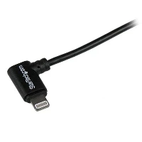 StarTech.com 2 m (6 ft.) USB to Lightning Cable - Right Angle iPhone / iPad / iPod Charger Cable - 90 Degree Lightning to USB Cable - Apple MFi Certified - Black, 2 m, Lightning, USB A, Male, Male, Black