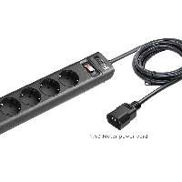 APC PZ42I-GR, Basic, Horizontal/Vertical, Black, 4 AC outlet(s), Type F, C14 coupler