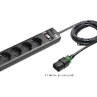 APC PZ42IZ-GR, Basic, Horizontal/Vertical, Black, 4 AC outlet(s), Type F, C14 coupler