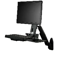 StarTech.com Wall Mount Workstation - Articulating Full Motion Standing Desk with Ergonomic Height Adjustable Monitor & Keyboard Tray Arm 