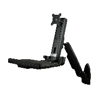 StarTech.com Wall Mount Workstation - Articulating Full Motion Standing Desk with Ergonomic Height Adjustable Monitor & Keyboard Tray Arm 