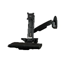 StarTech.com Wall Mount Workstation - Articulating Full Motion Standing Desk with Ergonomic Height Adjustable Monitor & Keyboard Tray Arm 