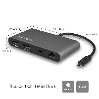StarTech.com Dual 4K Monitor Mini Thunderbolt 3 Dock with DisplayPort - Mac & Windows Docking Station - Discontinued, Limited Stock, & Replaced by TB3DKM2DPL (TB3DKM2DP), Wired, Thunderbolt 3, 10,100,1000 Mbit/s, IEEE 802.3, IEEE 802.3ab, IEEE 802.3u, Black, 40 Gbit/s