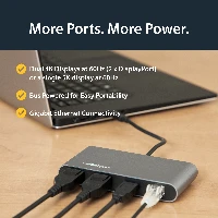 StarTech.com Dual 4K Monitor Mini Thunderbolt 3 Dock with DisplayPort - Mac & Windows Docking Station - Discontinued, Limited Stock, & Replaced by TB3DKM2DPL (TB3DKM2DP), Wired, Thunderbolt 3, 10,100,1000 Mbit/s, IEEE 802.3, IEEE 802.3ab, IEEE 802.3u, Black, 40 Gbit/s