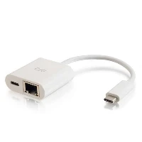 C2G USB C to Ethernet Adapter With Power Delivery - White - Network Adapter, USB 3.2 Gen 1 (3.1 Gen 1) Type-C, RJ-45, USB 3.2 Gen 1 (3.1 Gen 1) Type-C, White, Polyvinyl chloride (PVC), CE, RoHS, Gigabit Ethernet