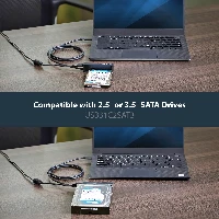 StarTech.com USB 3.1 (10Gbps) Adapter Cable for 2.5/3.5 SATA Drives - USB-C, Black, Activity, Power, CE, FCC, REACH, ASMedia - ASM1351, 12 V, 0 - 60 C