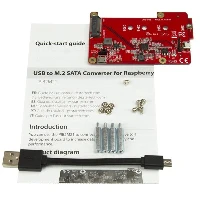 StarTech.com USB to M.2 SATA Converter for Raspberry Pi and Development Boards, Micro-USB, M.2, Red, 5839751 h, CE, FCC, Renesas - PD720231A