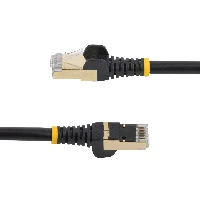 StarTech.com 1m CAT6a Ethernet Cable - 10 Gigabit Shielded Snagless RJ45 100W PoE Patch Cord - 10GbE STP Network Cable w/Strain Relief - Black Fluke Tested/Wiring is UL Certified/TIA, 1 m, Cat6a, U/FTP (STP), RJ-45, RJ-45