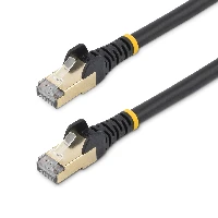 StarTech.com 1m CAT6a Ethernet Cable - 10 Gigabit Shielded Snagless RJ45 100W PoE Patch Cord - 10GbE STP Network Cable w/Strain Relief - Black Fluke Tested/Wiring is UL Certified/TIA, 1 m, Cat6a, U/FTP (STP), RJ-45, RJ-45