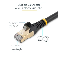 StarTech.com 1m CAT6a Ethernet Cable - 10 Gigabit Shielded Snagless RJ45 100W PoE Patch Cord - 10GbE STP Network Cable w/Strain Relief - Black Fluke Tested/Wiring is UL Certified/TIA, 1 m, Cat6a, U/FTP (STP), RJ-45, RJ-45