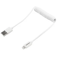 StarTech.com 0.6 m (2 ft.) Coiled Lightning to USB Cable - Lightning Charger Cable for iPhone / iPad / iPod - Apple MFi Certified - Lightning to USB Cable - White, 0.6 m, Lightning, USB A, Male, Male, White