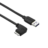 StarTech.com Slim Micro USB 3.0 Cable - M/M - Left-Angle Micro-USB - 1m (3ft), 1 m, USB A, Micro-USB B, USB 3.2 Gen 1 (3.1 Gen 1), 5000 Mbit/s, Black