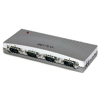 StarTech.com 4 Port USB to RS232 Serial DB9 Adapter Hub, USB, Serial, Silver, Plastic, CE, FCC, RoHS, 1 W