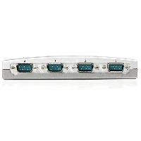 StarTech.com 4 Port USB to RS232 Serial DB9 Adapter Hub, USB, Serial, Silver, Plastic, CE, FCC, RoHS, 1 W